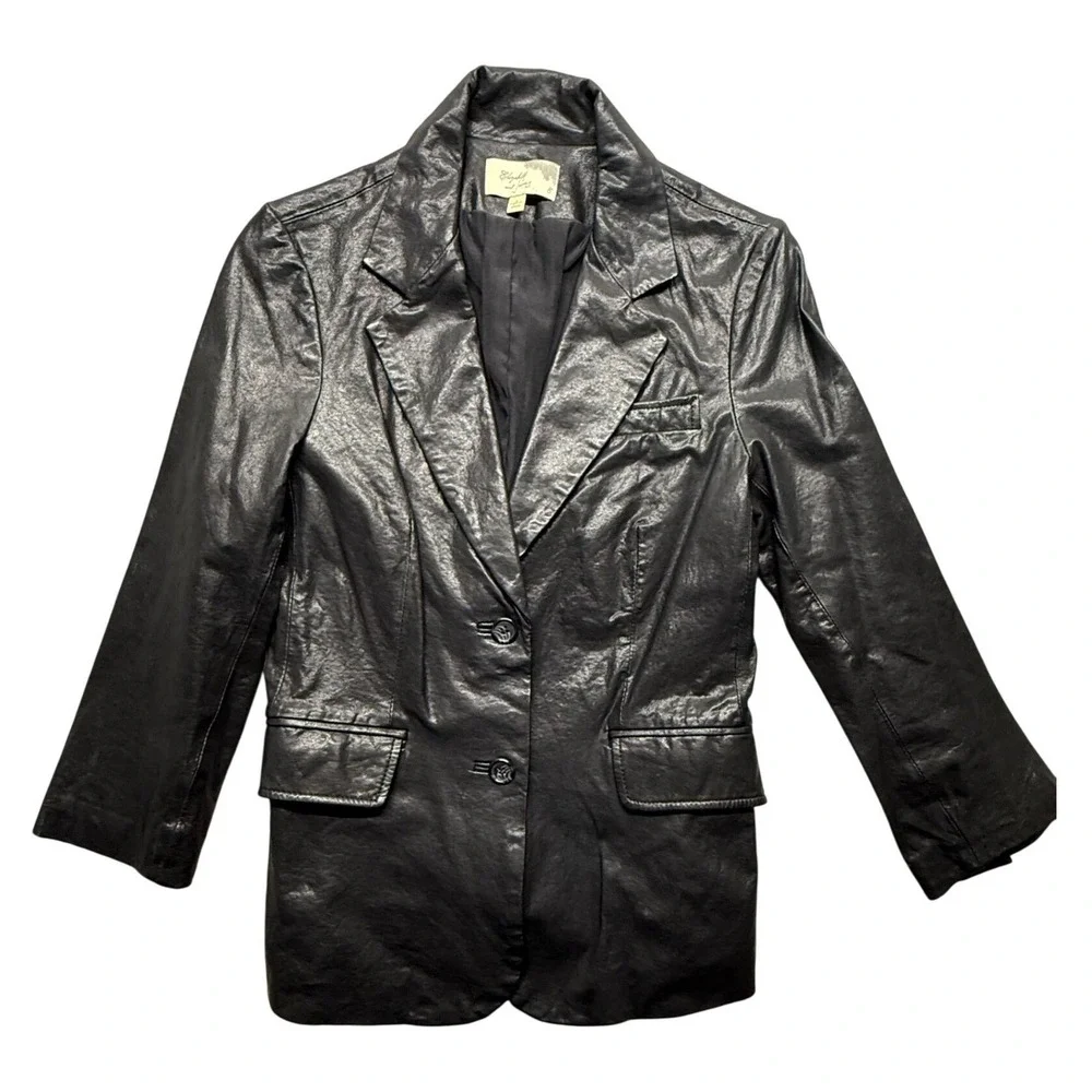 Elizabeth and James‎ Black Leather Blazer Jacket Women's Size 8